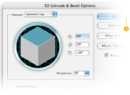 extrude and bevel dialog