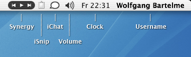 menu bar of Wolfgang Bartelme