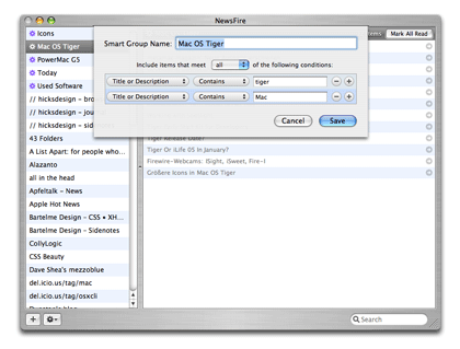 Smart Groups in NewsFire