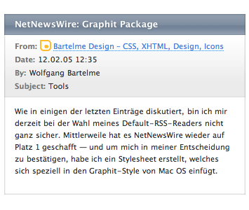NetNewsWire Logo im Graphit Style