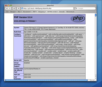 PHP5 installed successfully