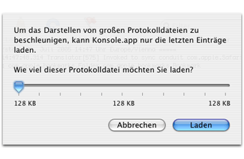 Weird dialog showing a slider from 128KB to 128KB