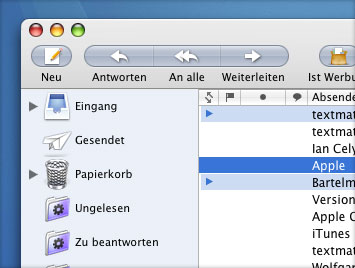 The new UI of Apple Mail