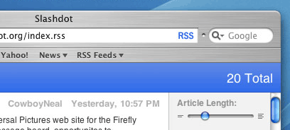 Safari 2.0 kann als erster Browser mit RSS-Feeds umgehen