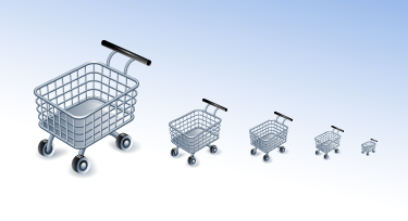 shopping cart icon statue